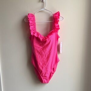 Lilly Pulitzer Ruffled One-Piece Swimsuit in Bright Pink